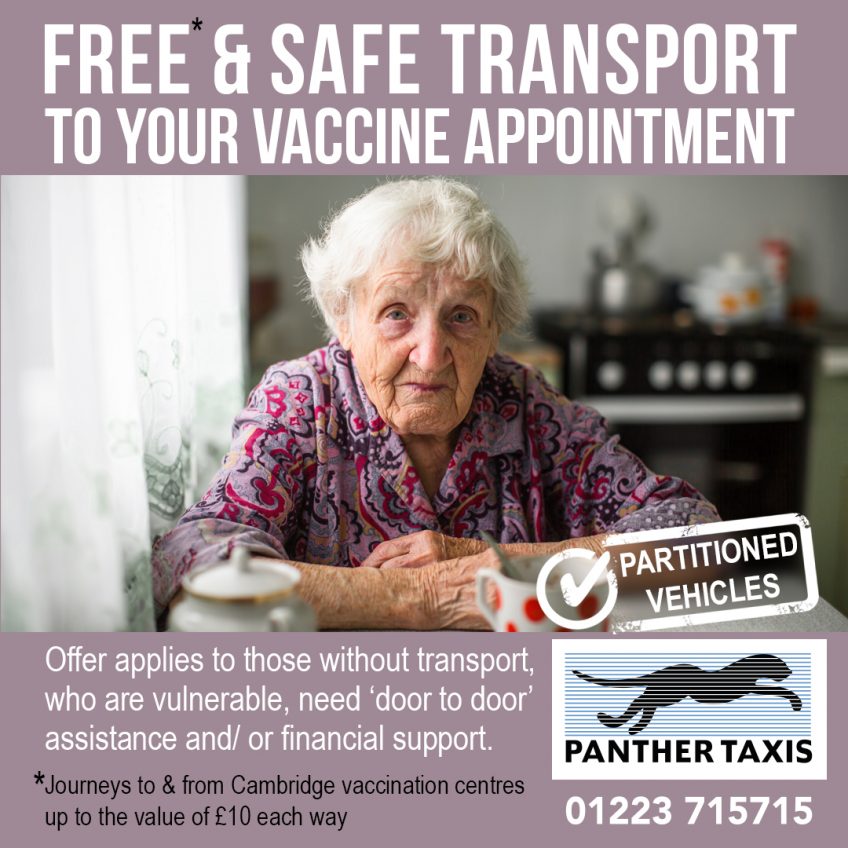 FREE* Covid-19 safe vaccination appointment transport available